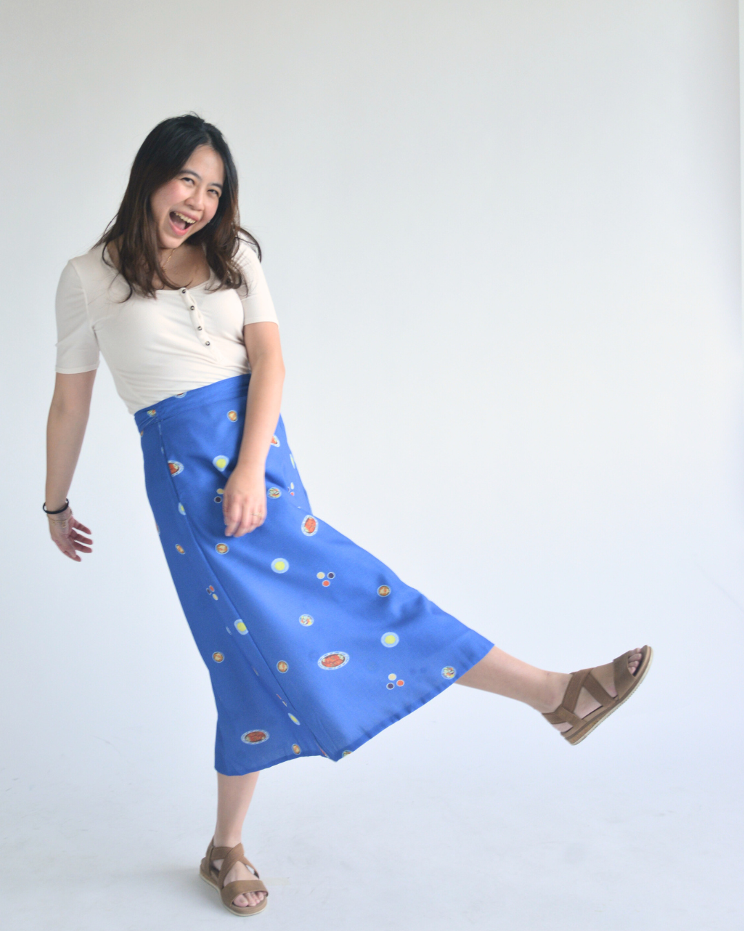 Chicken Rice Reversible Wrap Skirt