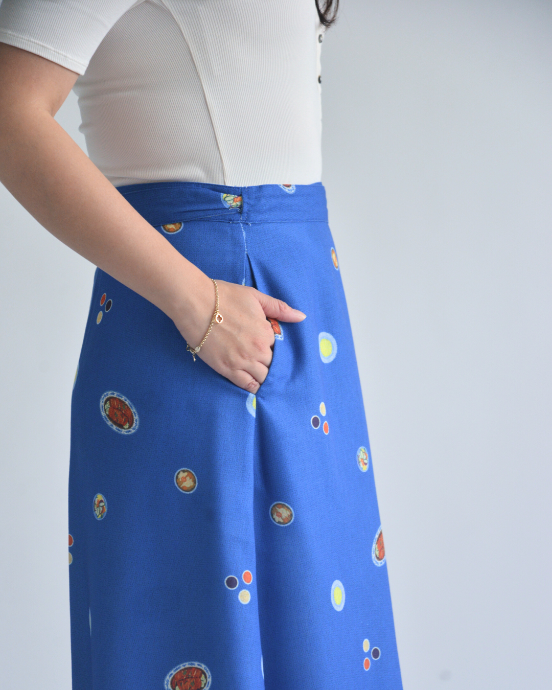 Chicken Rice Reversible Wrap Skirt