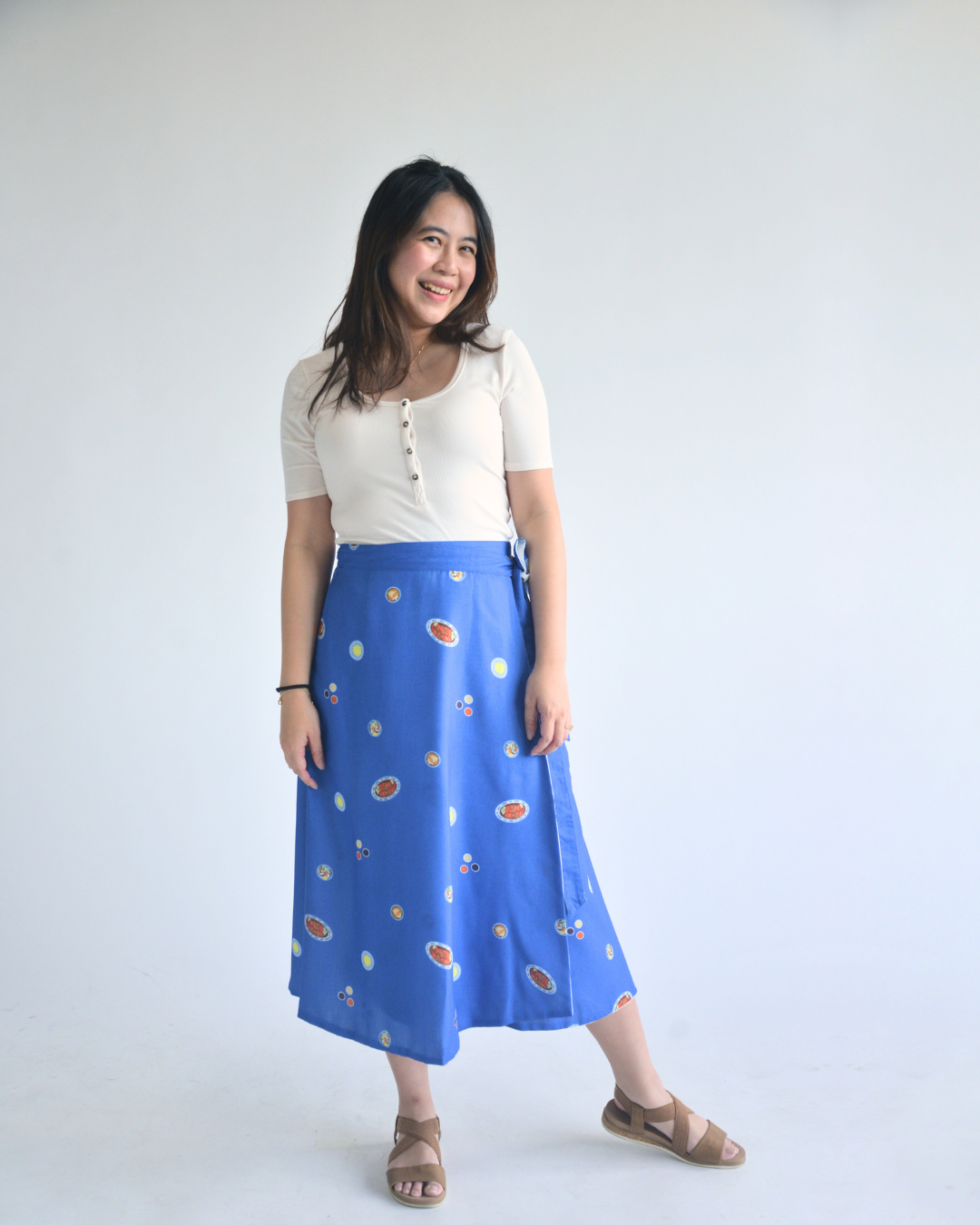 Chicken Rice Reversible Wrap Skirt