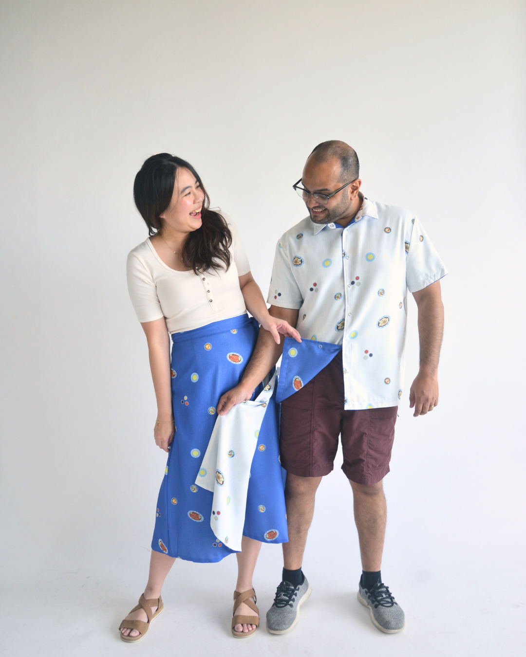 Chicken Rice Reversible Wrap Skirt