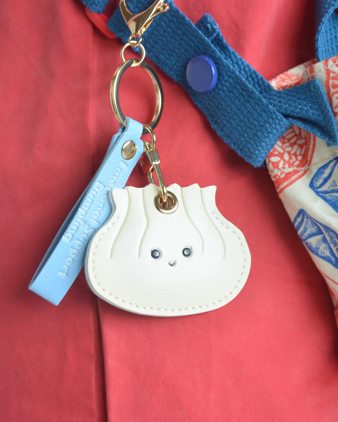 Emotional support dumpling keychain