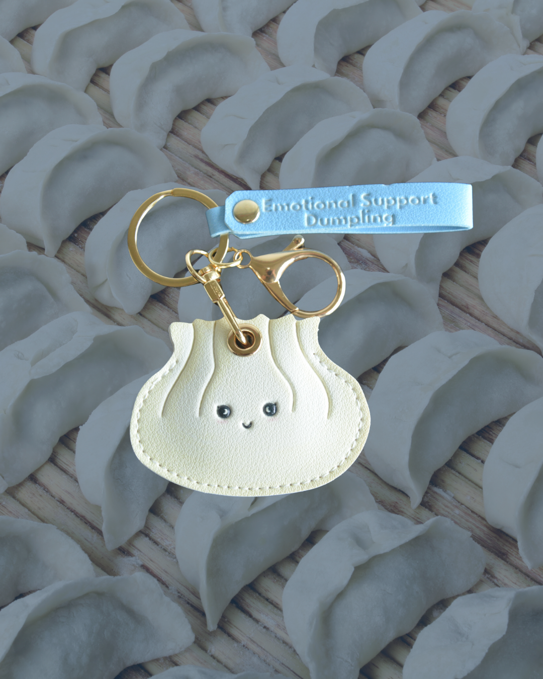 Emotional support dumpling keychain