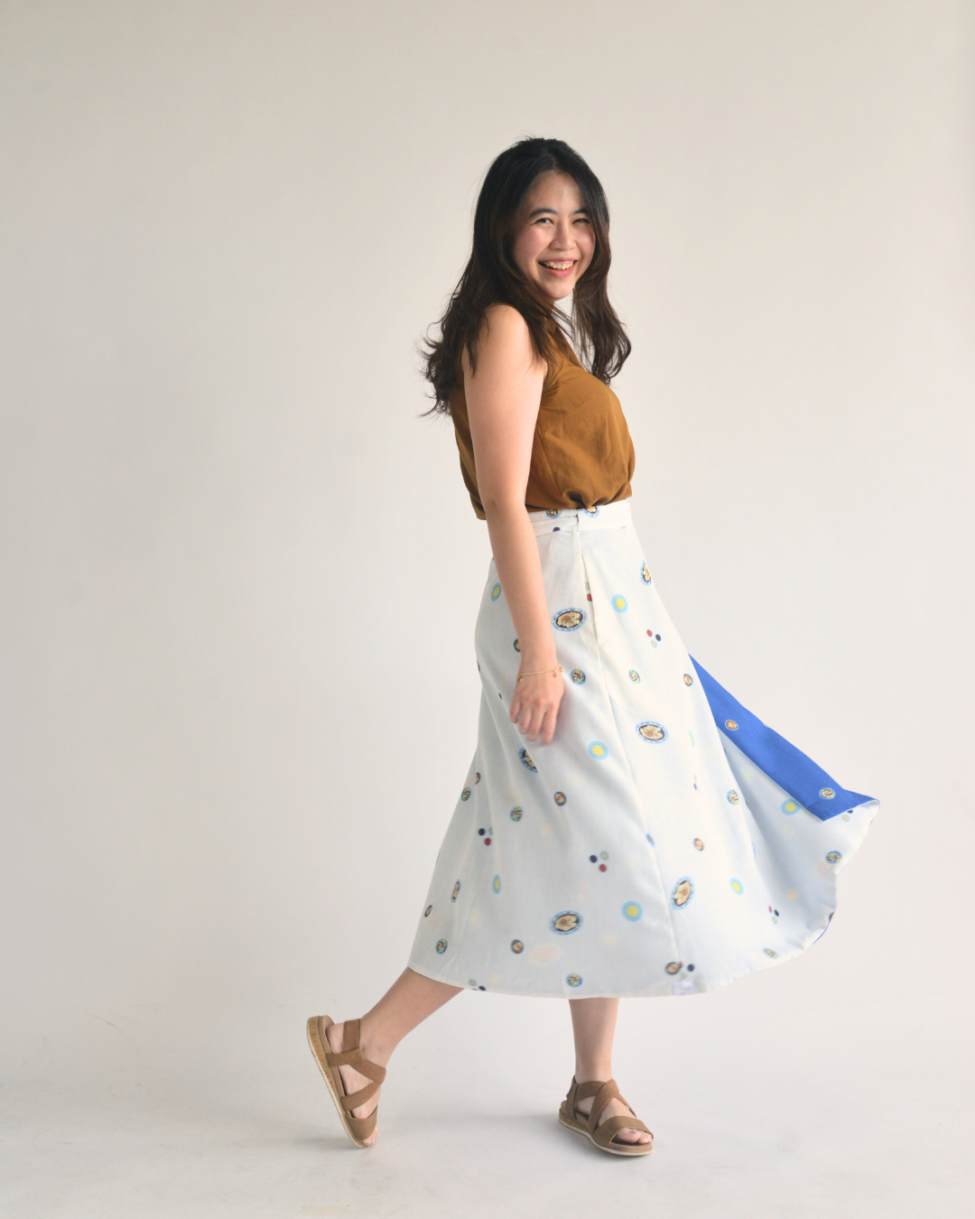 Chicken Rice Reversible Wrap Skirt