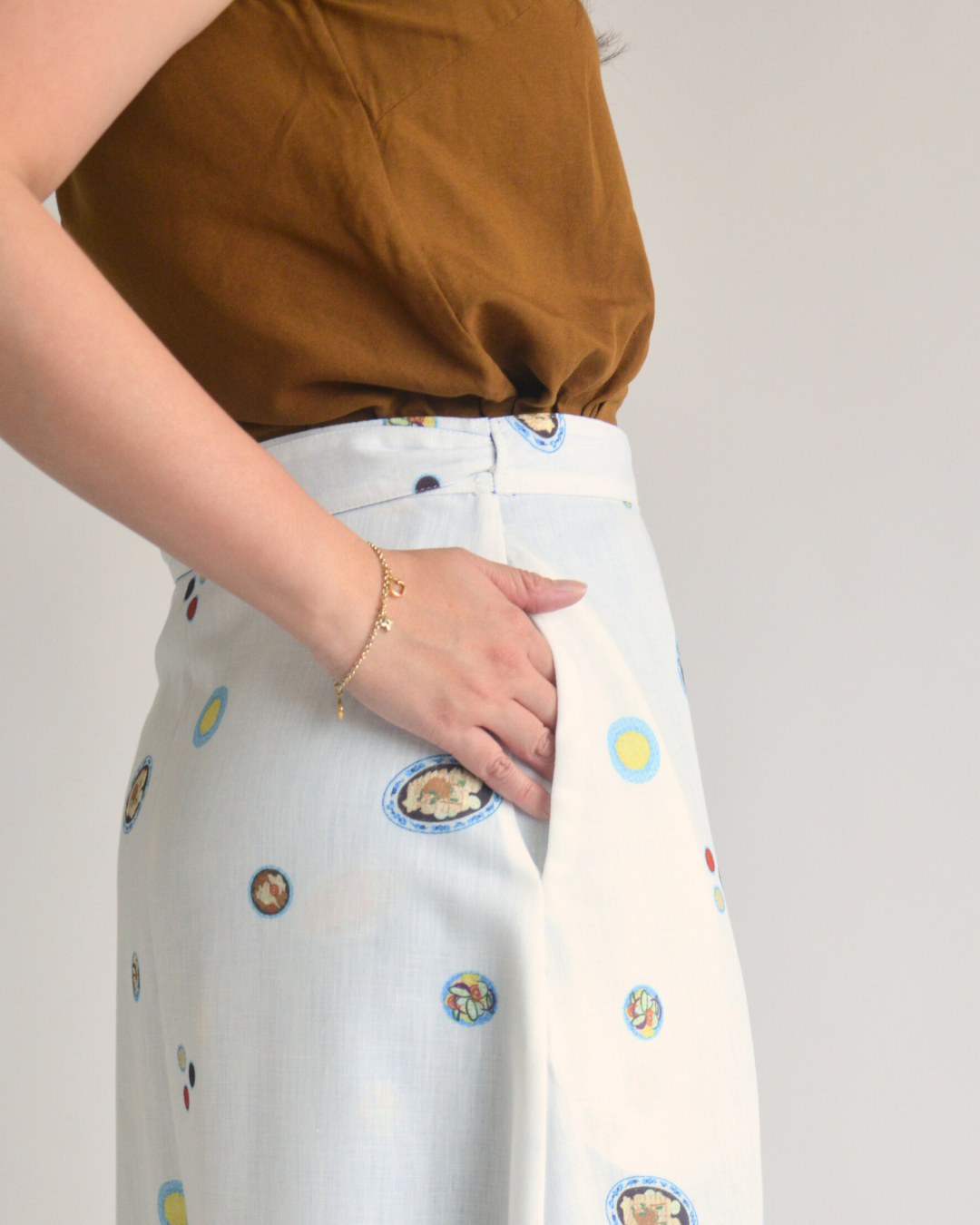 Chicken Rice Reversible Wrap Skirt