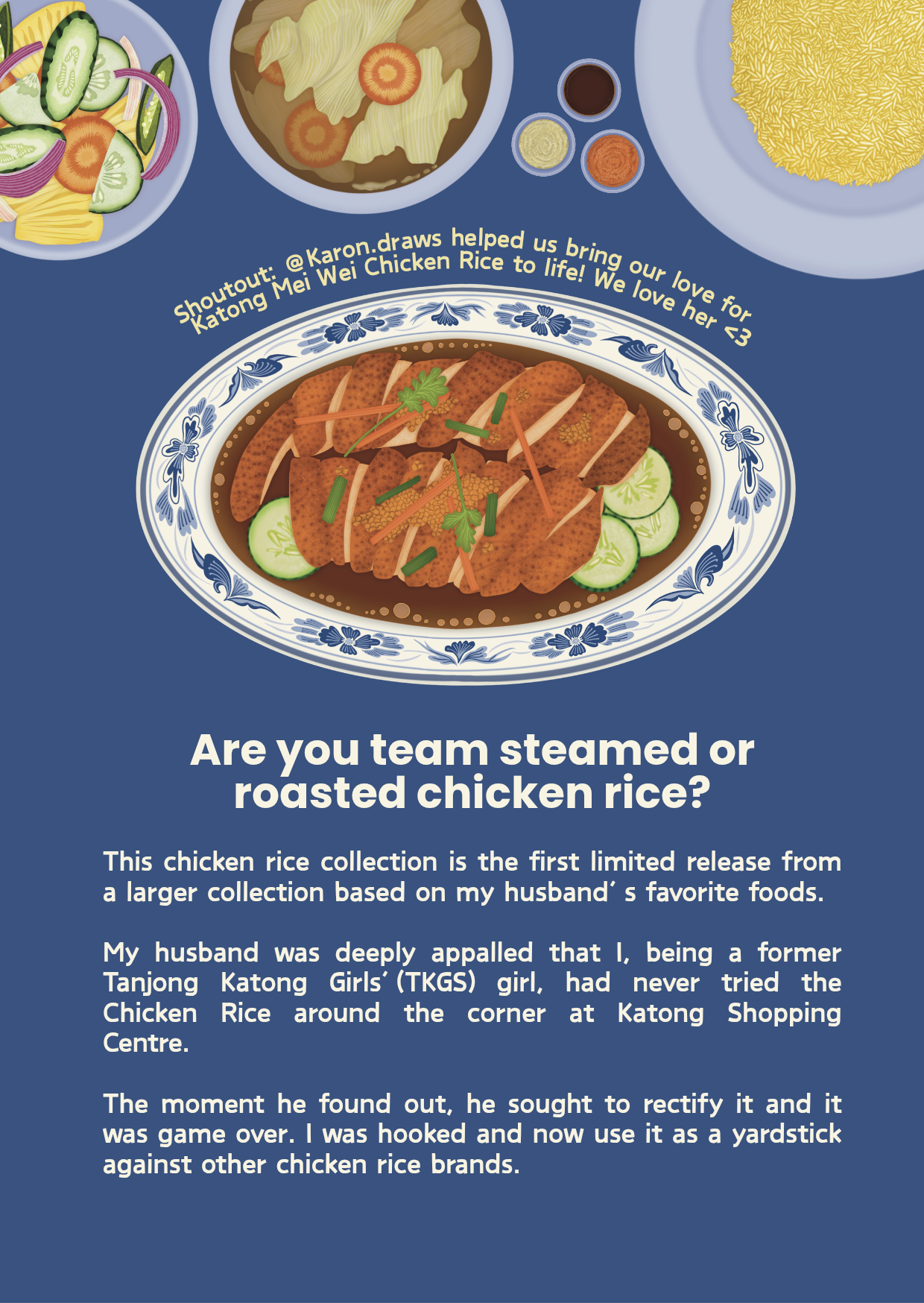 Chicken Rice Reversible Wrap Skirt