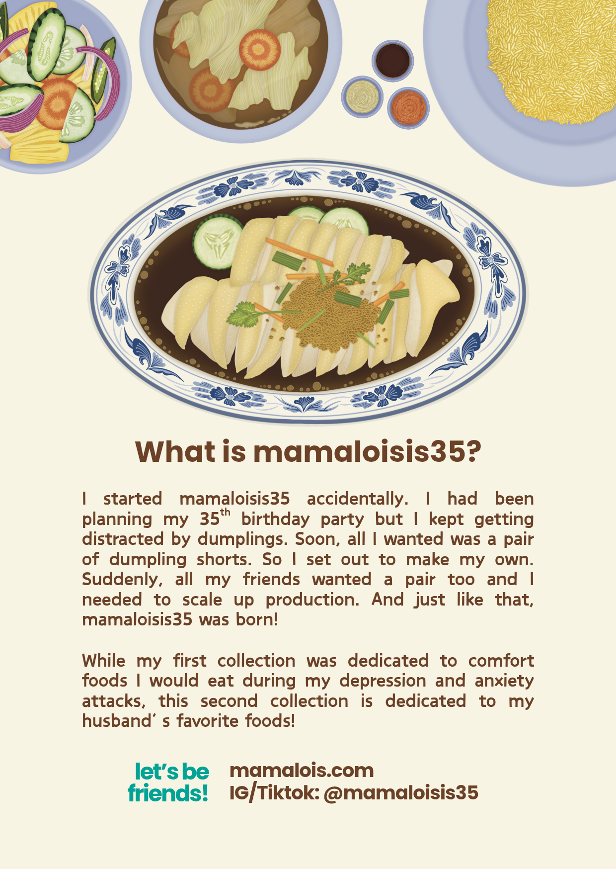 Chicken Rice Reversible Wrap Skirt